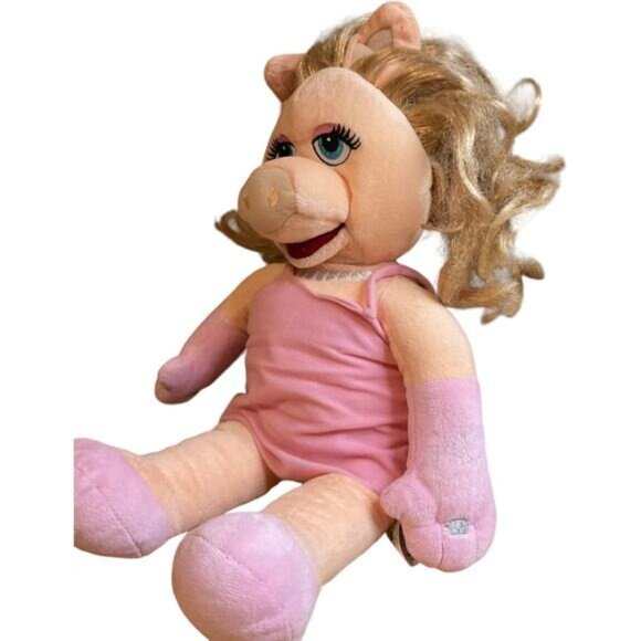 Build A Bear Miss Piggy Hand Puppet Stuffed Animal Plush Toy Blonde Hair Pink Dr - Picture 4 of 10